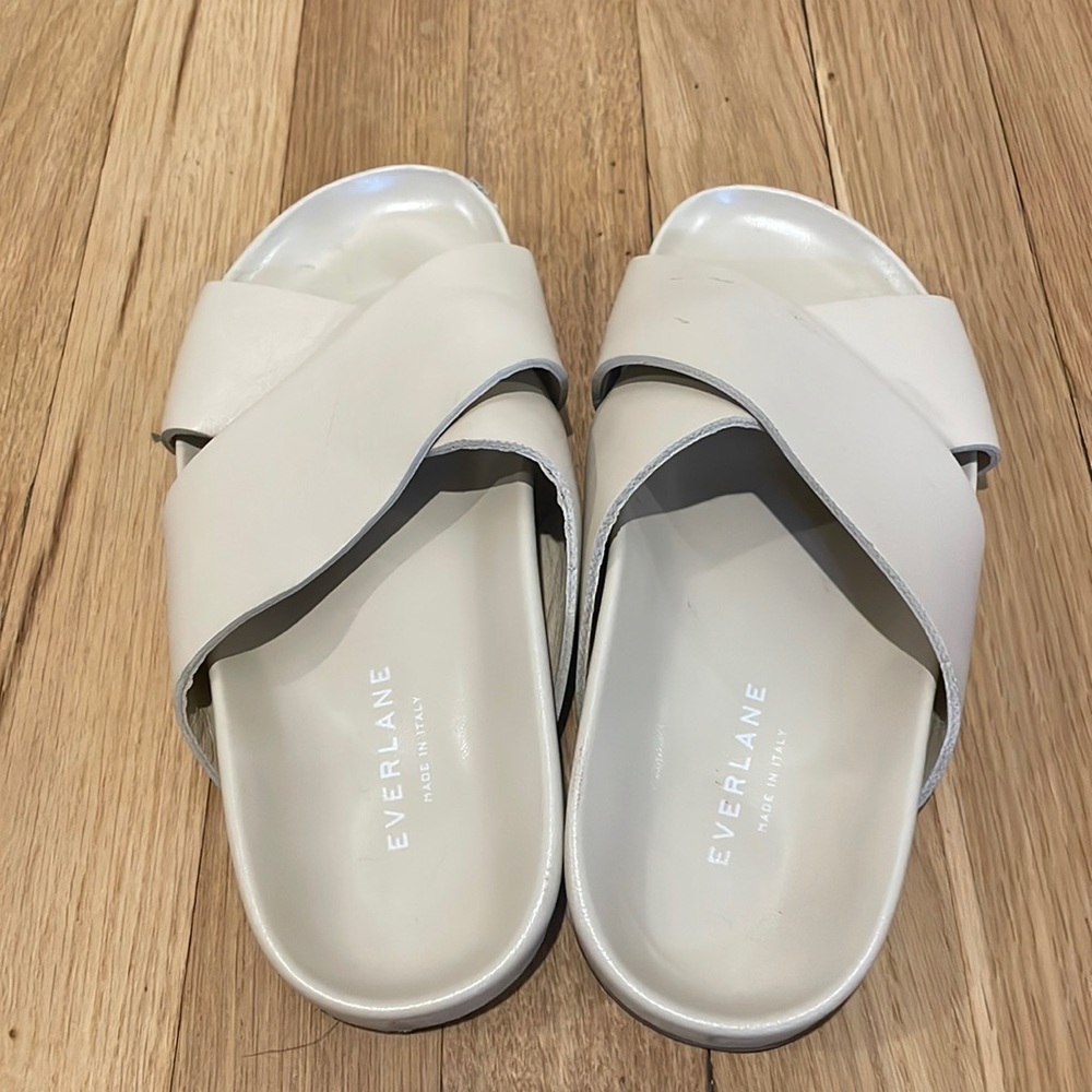 Everlane Ecru Crisscross Sandals